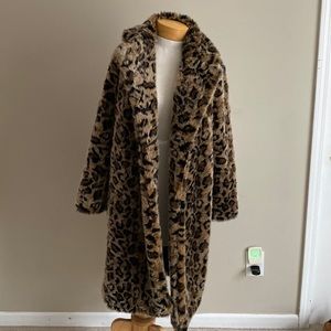 Zara leopard coat size medium